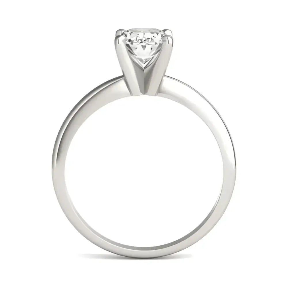 1 1/2 CTW Oval Lab Grown Diamond Solitaire Engagement Ring in 14K White Gold - Eco - Friendly & Elegance Combined -
