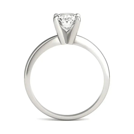 1 1/2 CTW Oval Lab Grown Diamond Solitaire Engagement Ring in 14K White Gold - Eco - Friendly & Elegance Combined -