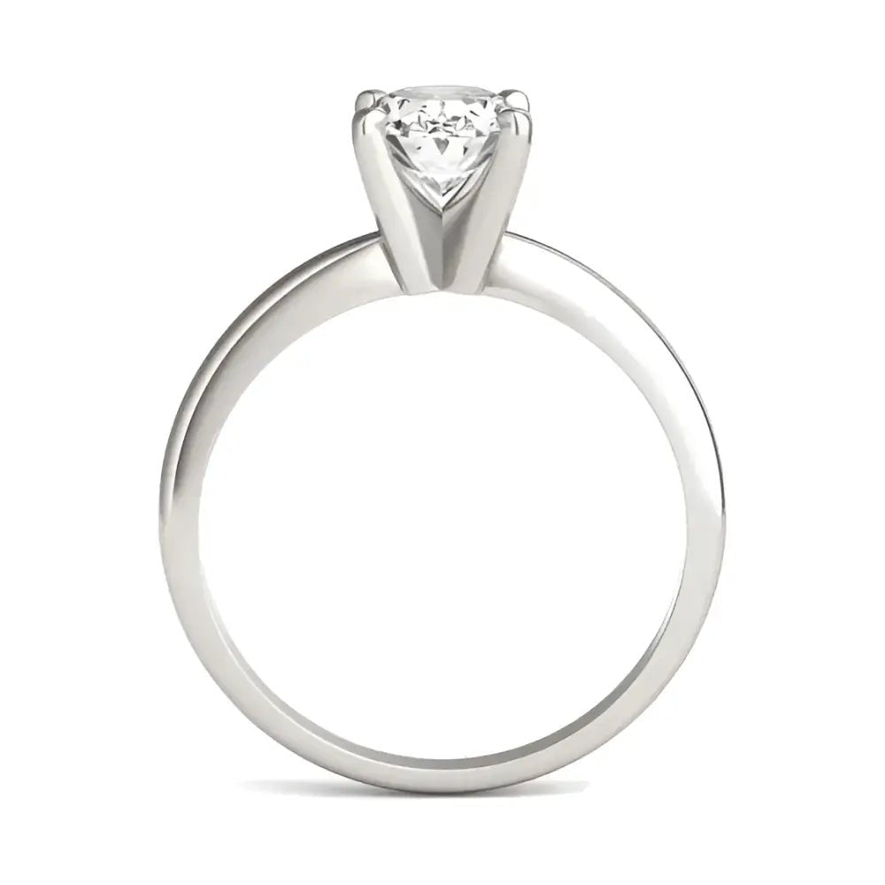 1 1/2 CTW Oval Lab Grown Diamond Solitaire Engagement Ring in 14K White Gold - Eco - Friendly & Elegance Combined -