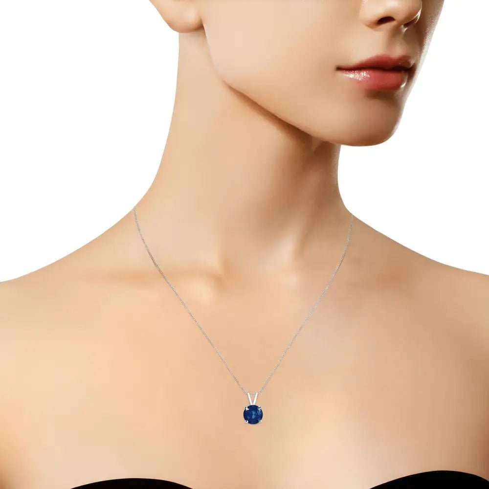 10K white gold solitaire pendant necklace with 1/4 cttw round brilliant cut lab-grown diamond – elegant  sustainable jewelry"