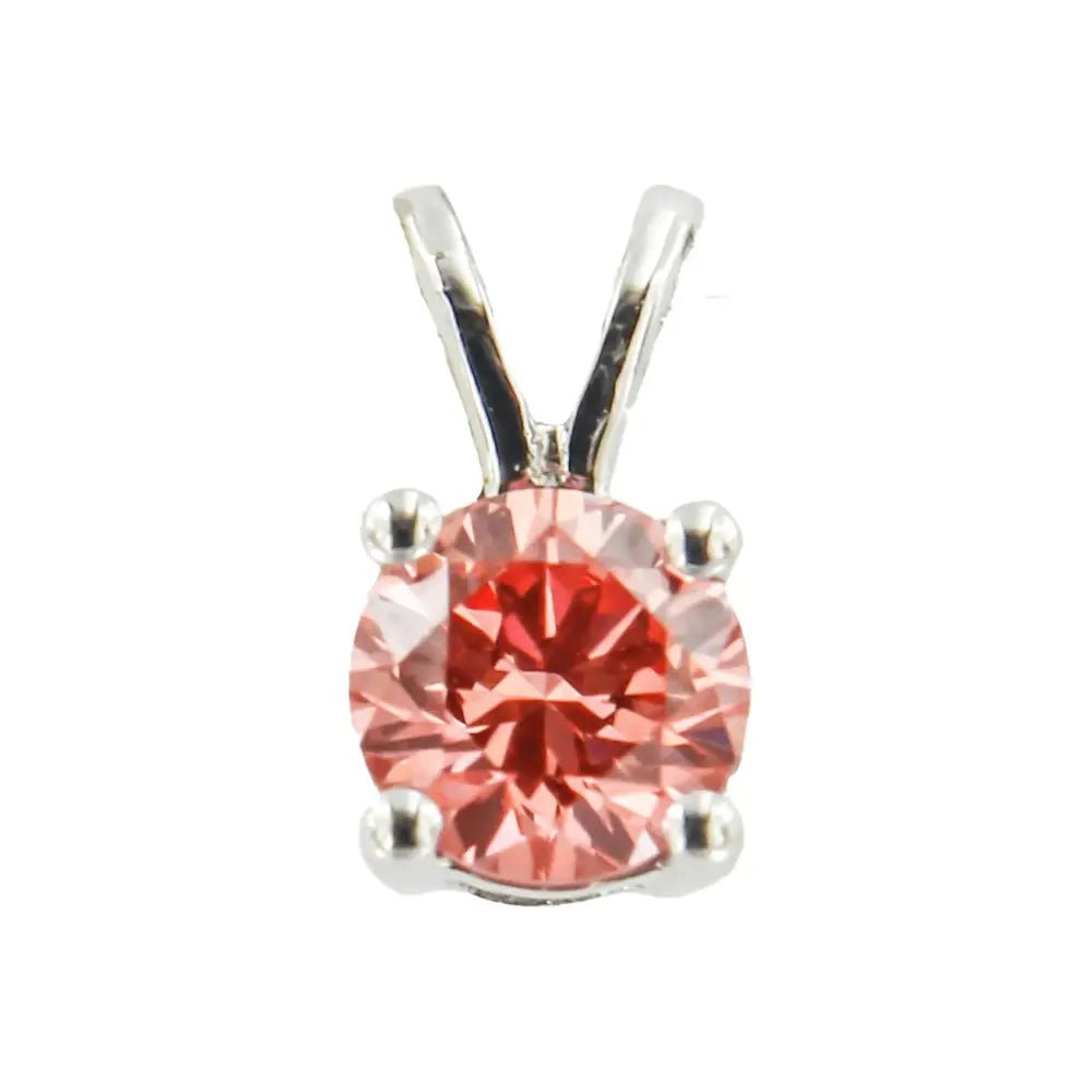 10K white gold solitaire pendant necklace with 1/4 cttw round brilliant cut lab-grown diamond – elegant  sustainable jewelry"