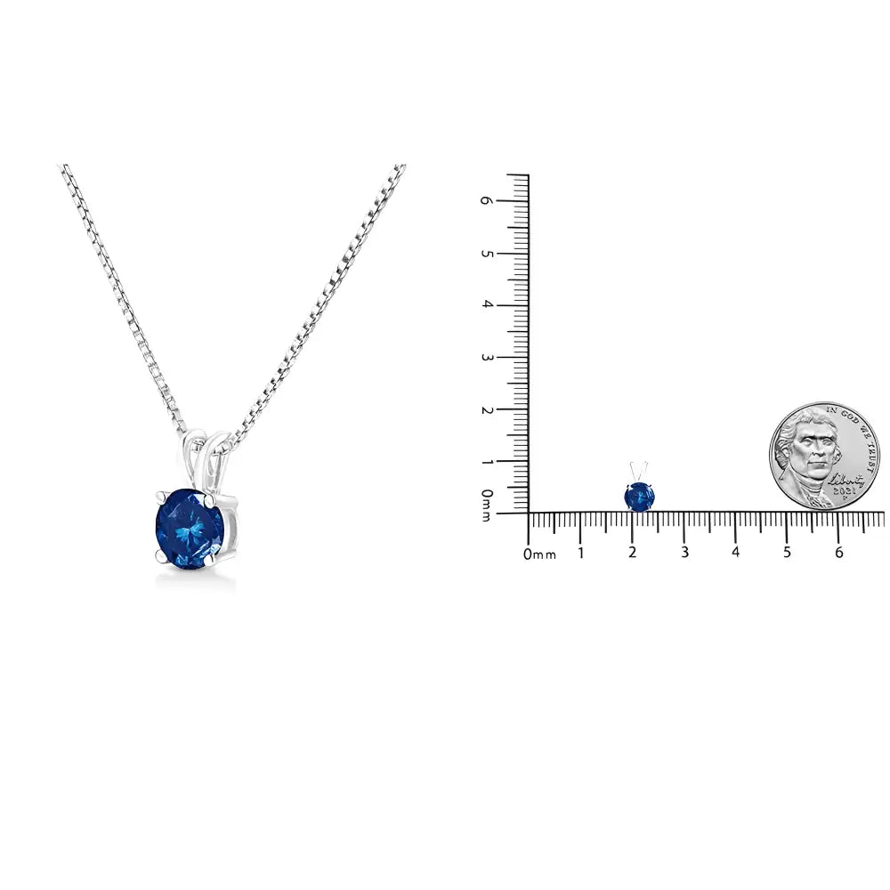 10K white gold solitaire pendant necklace with 1/4 cttw round brilliant cut lab-grown diamond – elegant  sustainable jewelry"