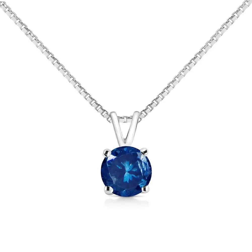 10K white gold solitaire pendant necklace with 1/4 cttw round brilliant cut lab-grown diamond – elegant sustainable jewelry"