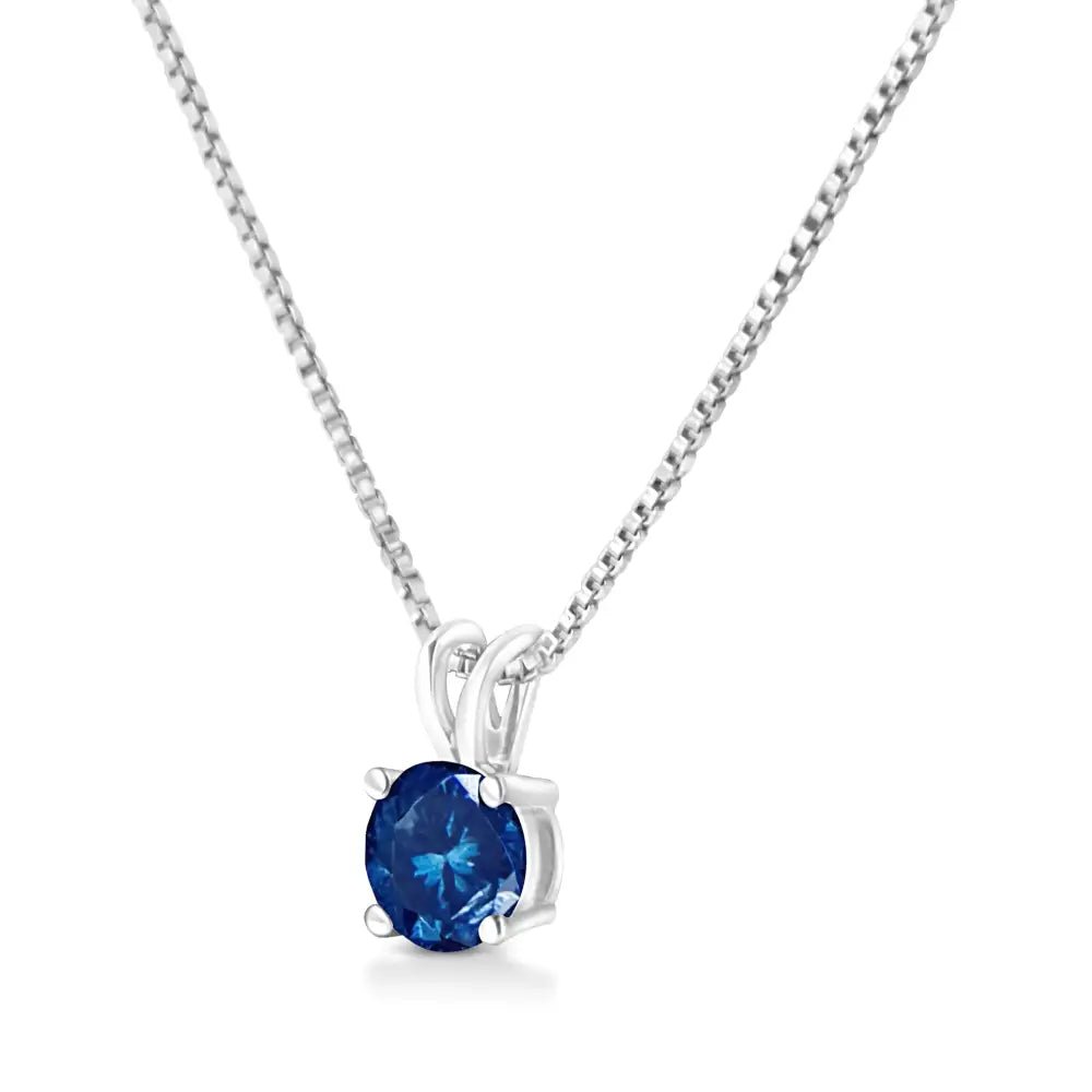 10K white gold solitaire pendant necklace with 1/4 cttw round brilliant cut lab-grown diamond – elegant  sustainable jewelry"