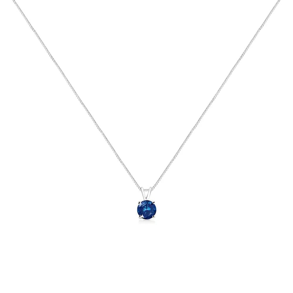 10K white gold solitaire pendant necklace with 1/4 cttw round brilliant cut lab-grown diamond – elegant sustainable jewelry"