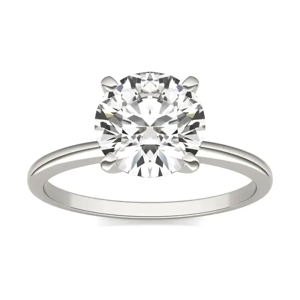 Elegant 2 CTW Round Lab Grown Diamond Solitaire Engagement Ring in 14K White Gold (G - VS) - Eco - Friendly, Made in USA