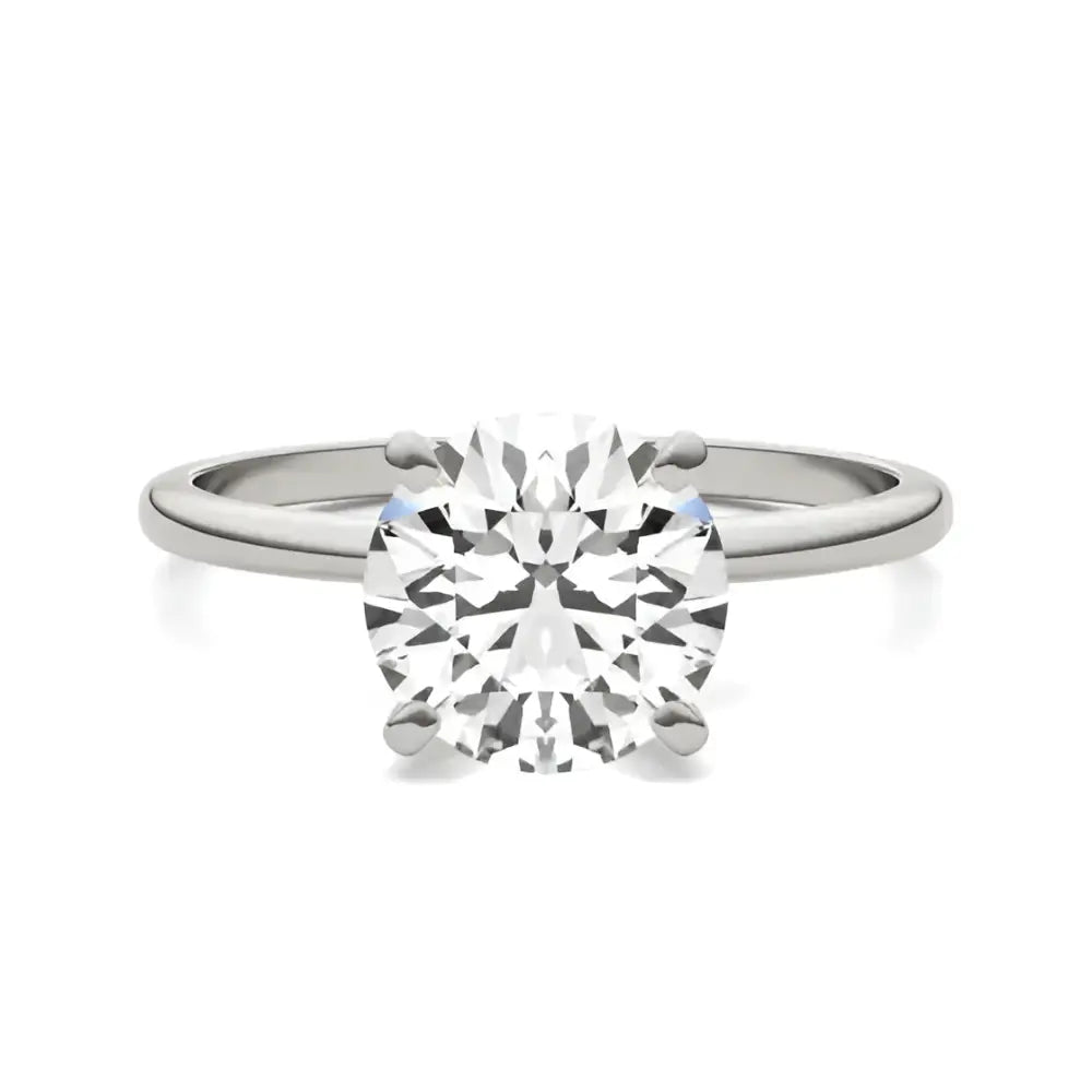 Elegant 2 CTW Round Lab Grown Diamond Solitaire Engagement Ring in 14K White Gold (G - VS) - Eco - Friendly, Made in USA