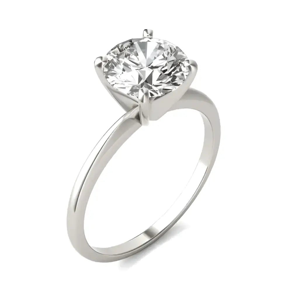 Elegant 2 CTW Round Lab Grown Diamond Solitaire Engagement Ring in 14K White Gold (G - VS) - Eco - Friendly, Made in USA