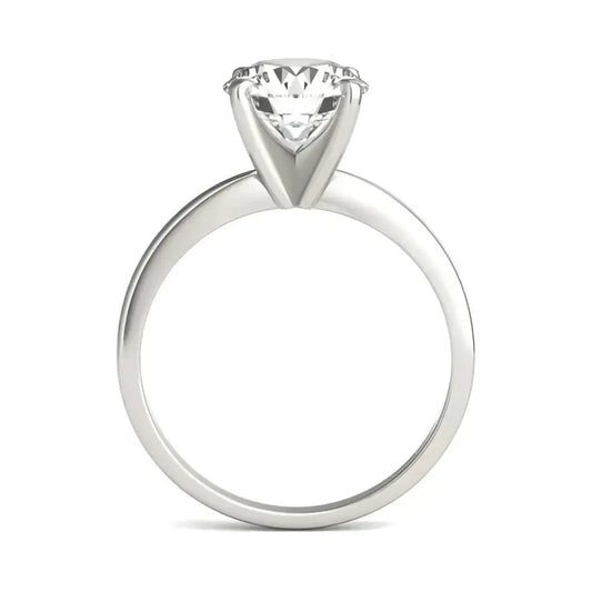 Elegant 2 CTW Round Lab Grown Diamond Solitaire Engagement Ring in 14K White Gold (G - VS) - Eco - Friendly, Made in USA