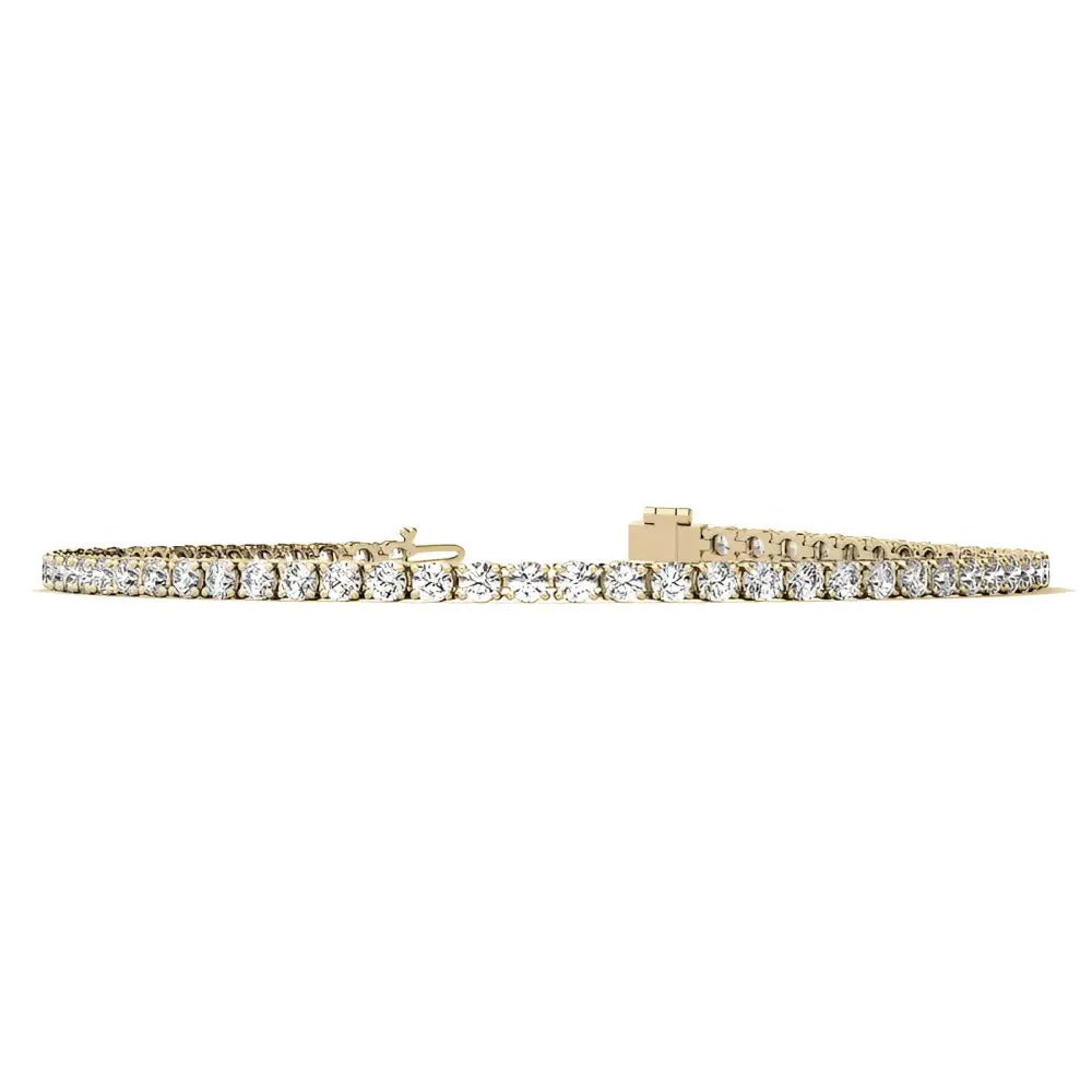Stunning 3.50 CTW Lab Grown Diamond Tennis Bracelet in 14kt White/Yellow Gold (G/VS) - AGI Certified - My Storeproduct_type