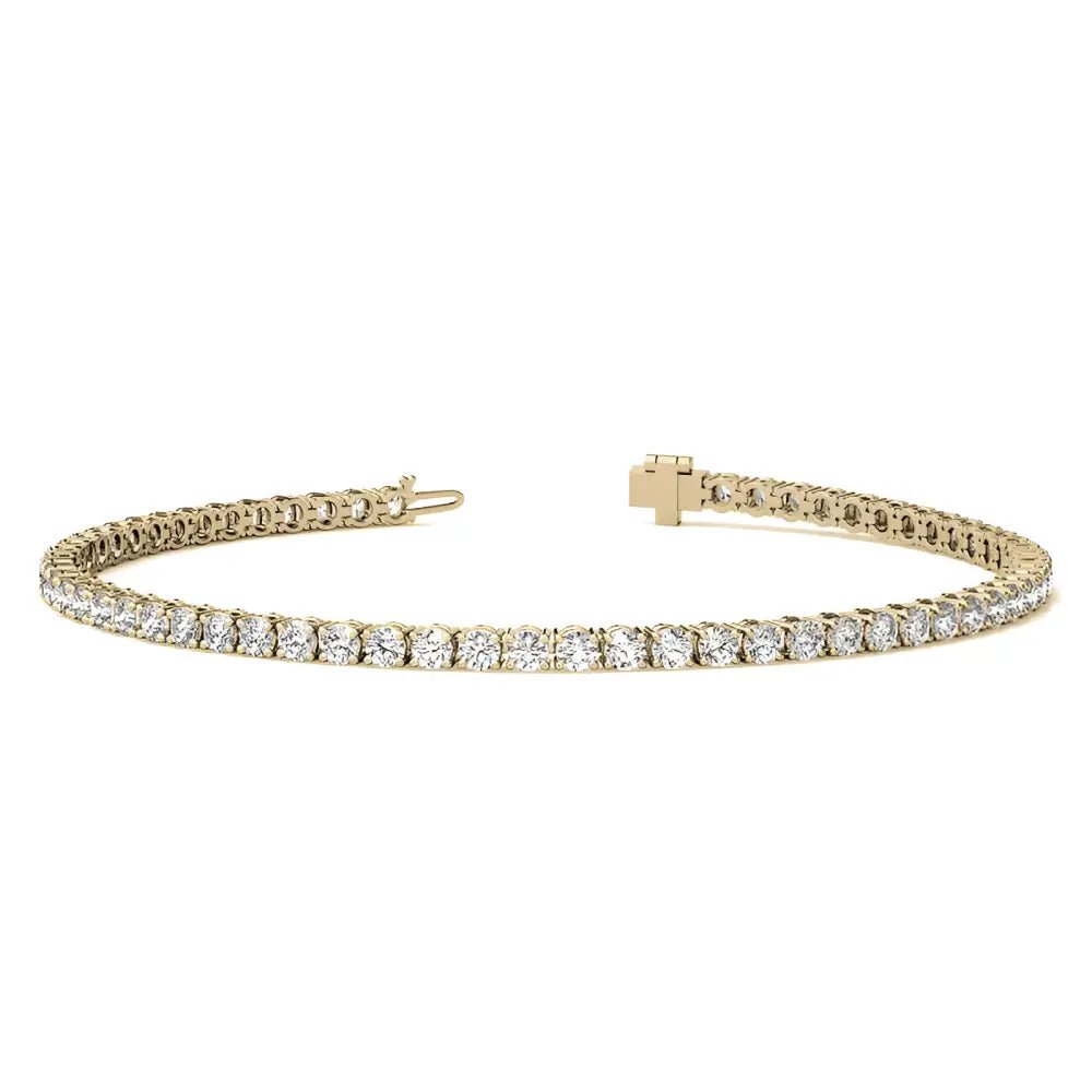 Stunning 3.50 CTW Lab Grown Diamond Tennis Bracelet in 14kt White/Yellow Gold (G/VS) - AGI Certified - My Storeproduct_type