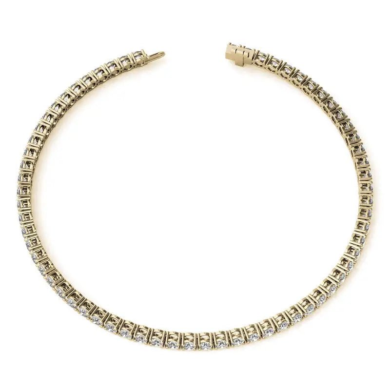 Stunning 3.50 CTW Lab Grown Diamond Tennis Bracelet in 14kt White/Yellow Gold (G/VS) - AGI Certified - My Storeproduct_type