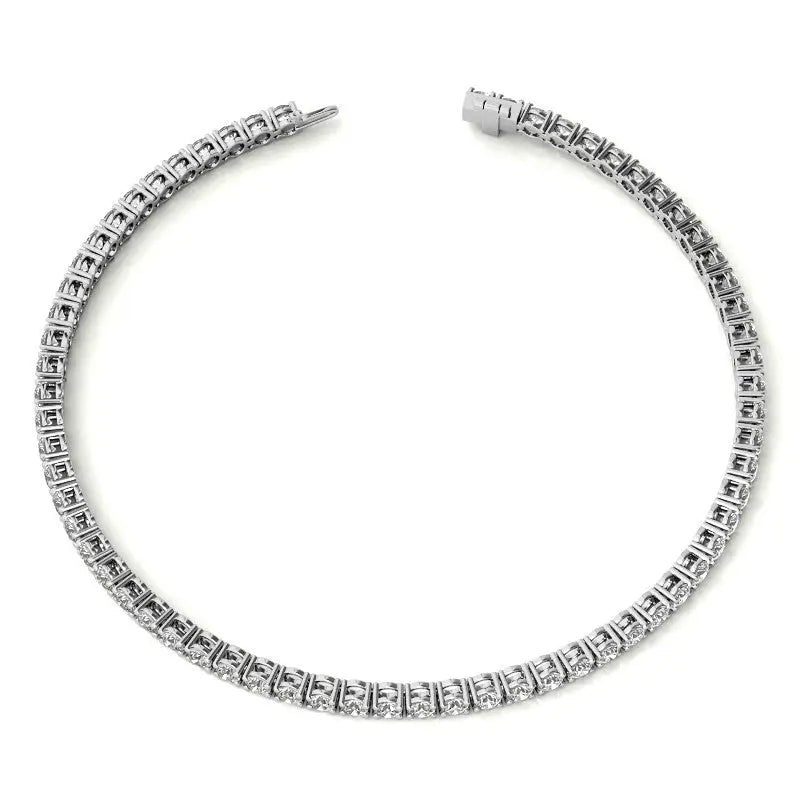 Stunning 3.50 CTW Lab Grown Diamond Tennis Bracelet in 14kt White/Yellow Gold (G/VS) - AGI Certified - My Storeproduct_type