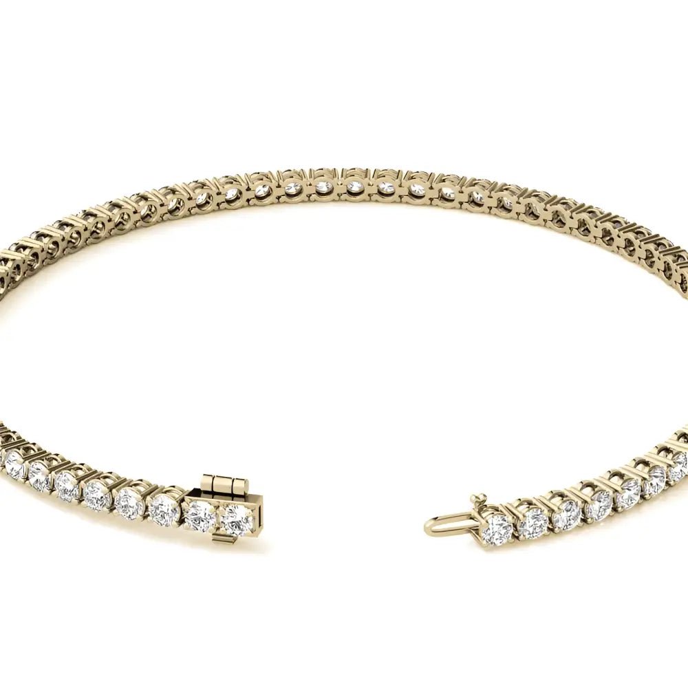 Stunning 3.50 CTW Lab Grown Diamond Tennis Bracelet in 14kt White/Yellow Gold (G/VS) - AGI Certified - My Storeproduct_type